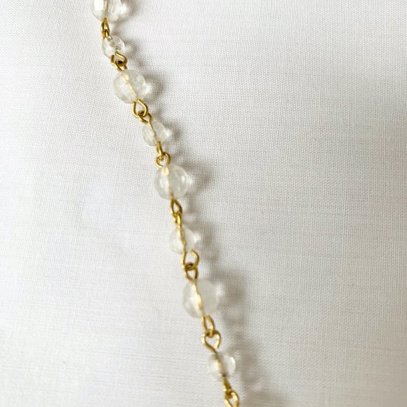 VINTAGE | CUTE HAND MADE GOLD NECKLACE WITH BEADS - Picture 5 of 6